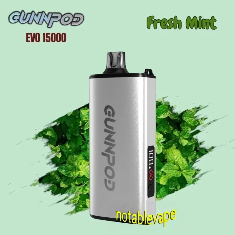 nicotine free vapes - Gunnpod EVO mint-flavoured zero-nicotine vape